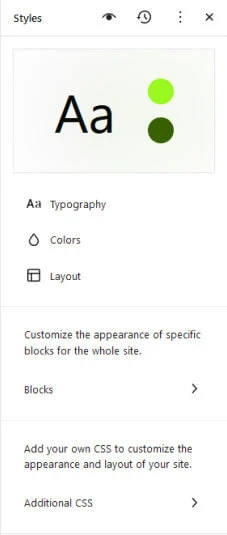 Modern WordPress Website Global Styles