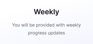 Weekly progress updates